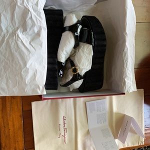 Brand new Authentic Salvatore Ferragomo , Vedges tropea Patent leather black.